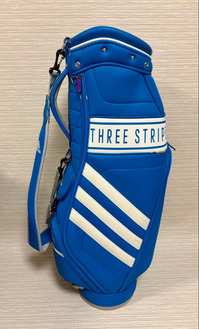 adidas Three Stripe Life キャディバッグ　青