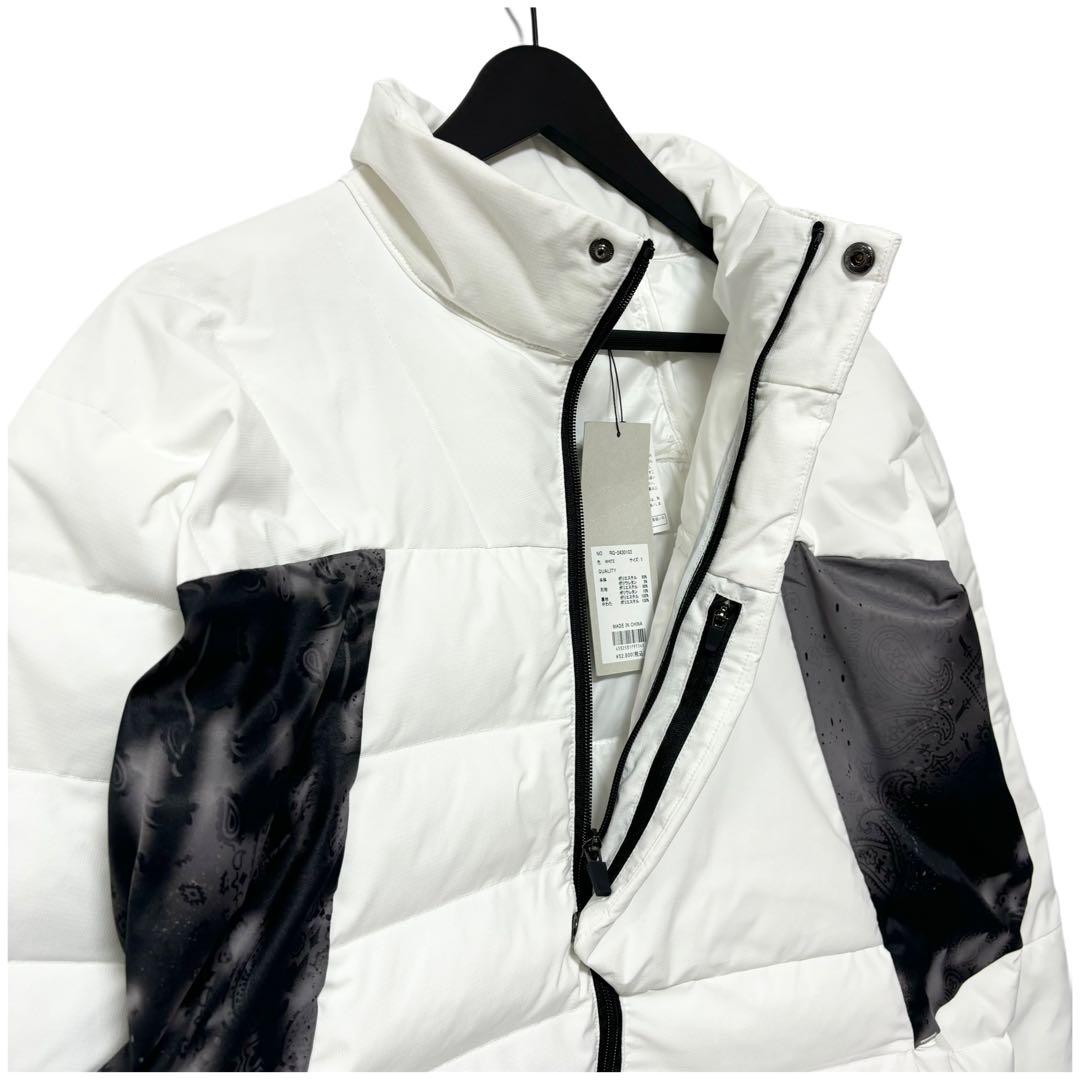 新品 ラッセルノ ゴルフ パデッド ジャケット ペイズリー ホワイト M 4