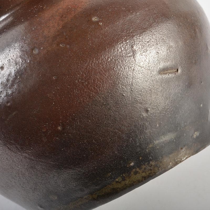 中国　黒釉　小壷　時代箱付　V　R7003