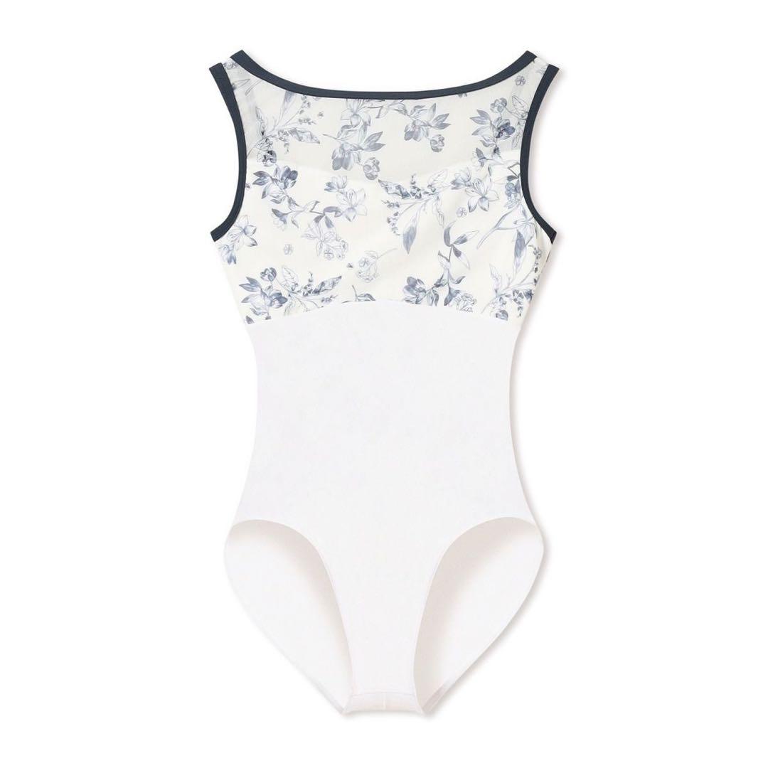 チャコット レオタード 花柄 ホワイト Lサイズ