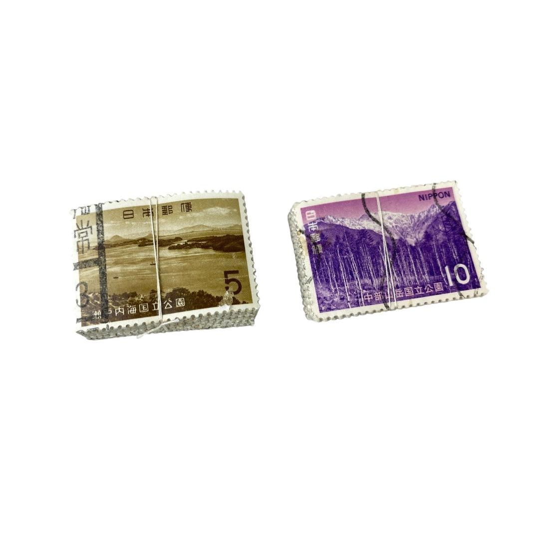 使用済み切手　国立公園記念切手　8種各約100枚づつ　dd066