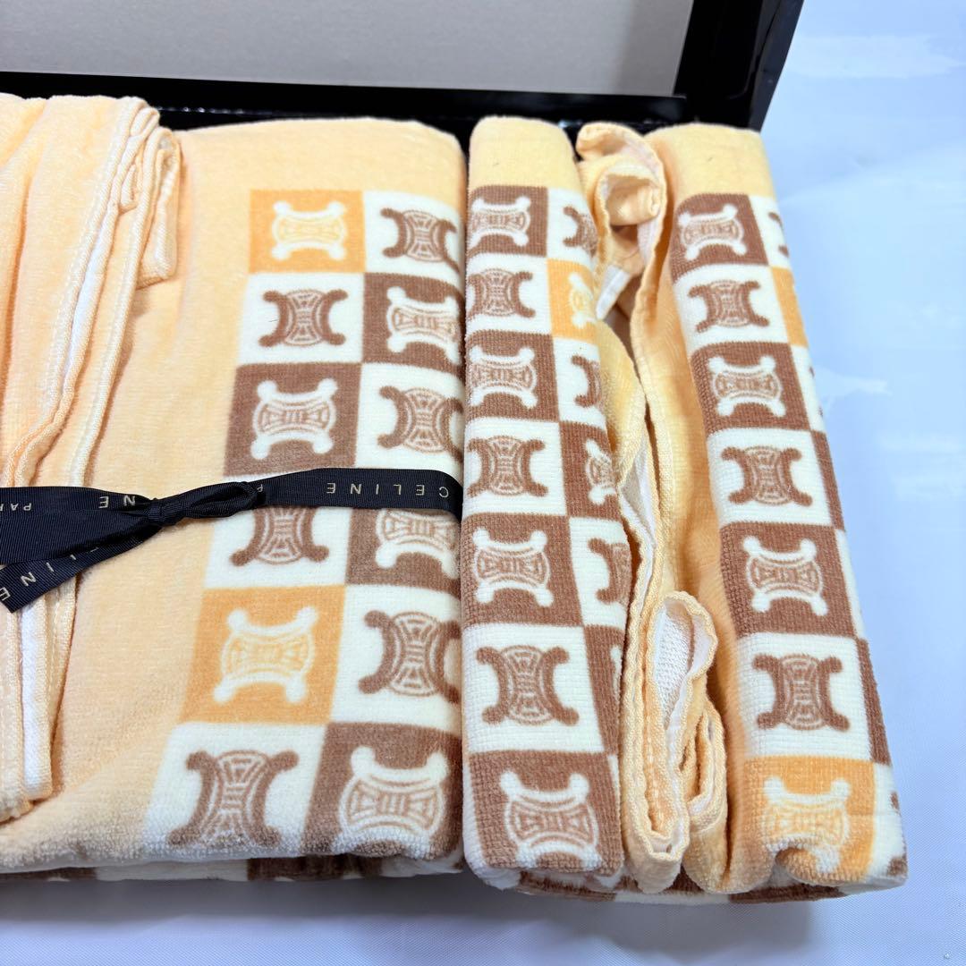 CELINE セリーヌ バスタオル フェイスタオル マカダム　トリオンフ総柄