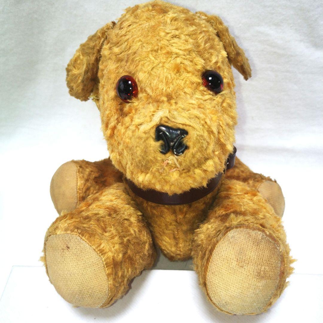 【アンティーク】茶色の小犬のぬいぐるみ　ヴィンテージ レトロ