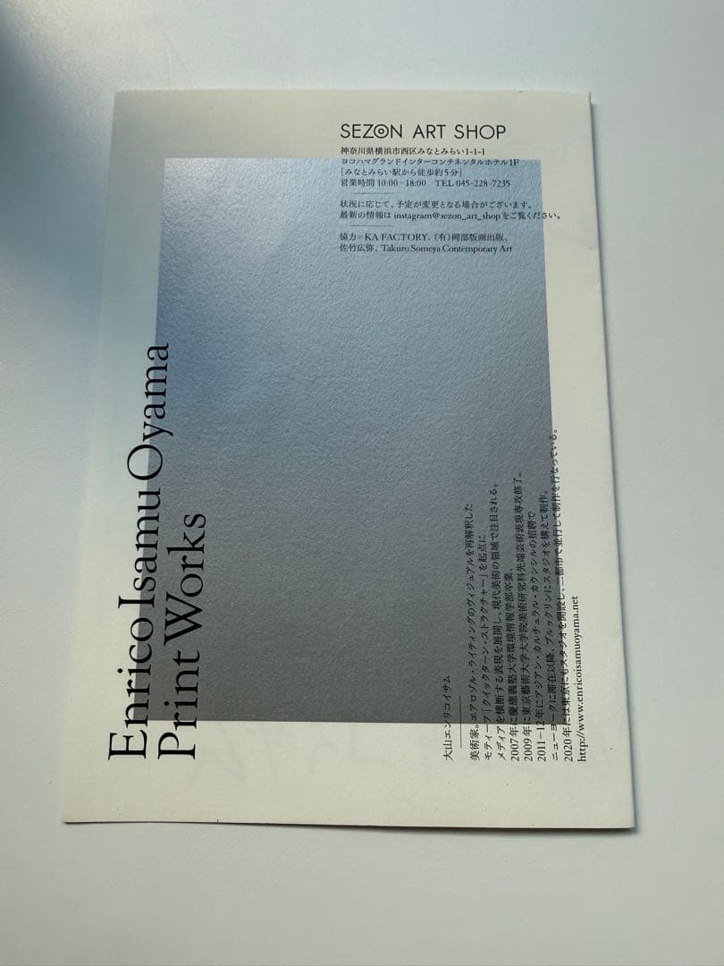 大山エンリコイサム 直筆サイン入り DM カード