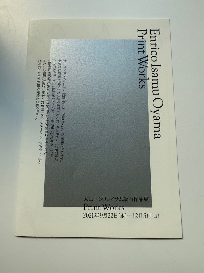 大山エンリコイサム 直筆サイン入り DM カード