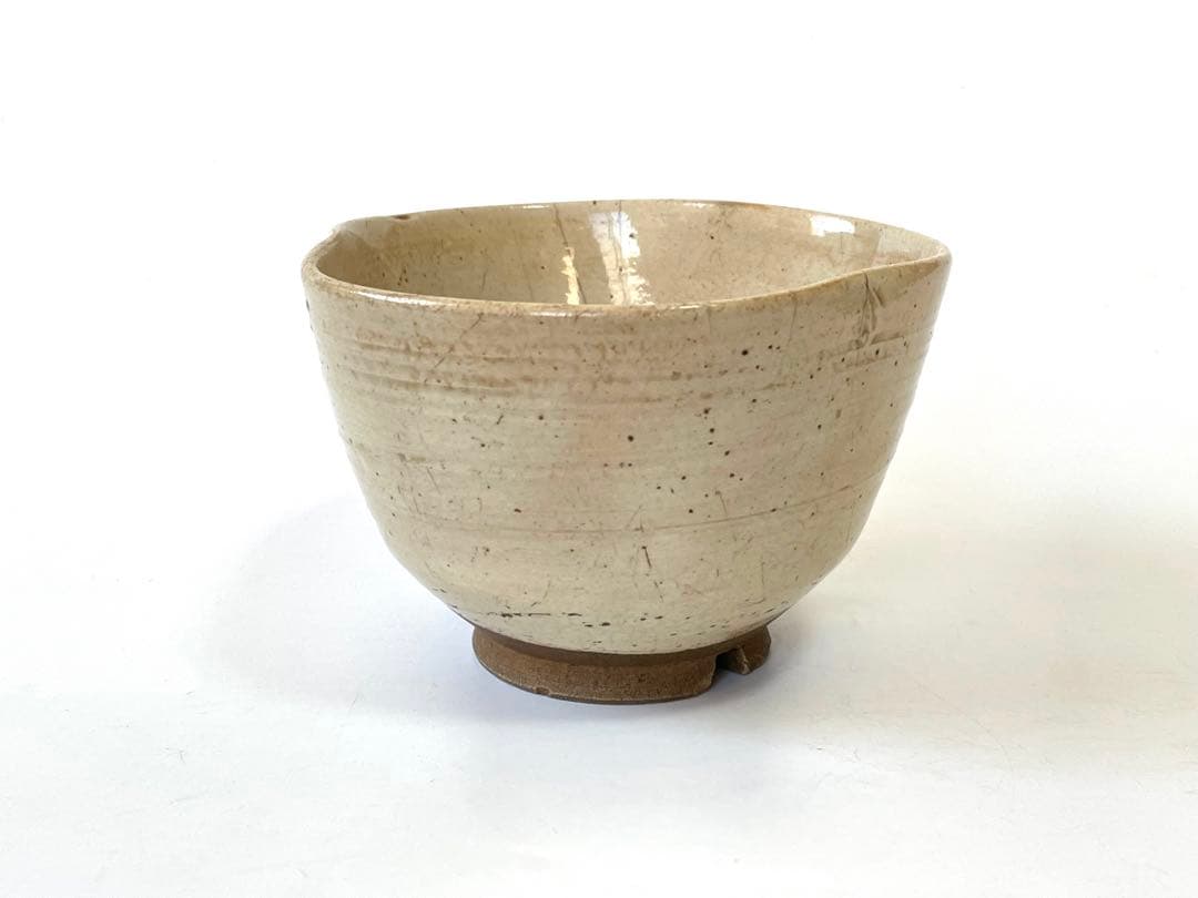 骨董　アンティーク　高麗　御本　洲浜形　茶碗　御本茶碗　粉引　李朝