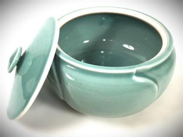 青磁 捻梅 水指「加藤藤山」京焼 清水焼 茶道具 共布 共箱