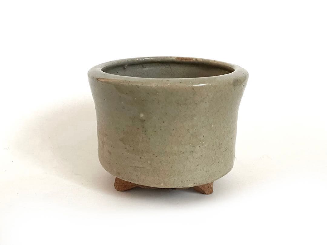 陶芸家　人間国宝　濱田庄司　浜田庄司　初窯印　灰釉　三つ足　香炉　香爐