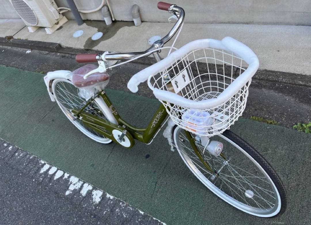 ジュニア自転車〓SMOOTHY★24インチ★LEDダイナモ★カーキ※配達地域限定