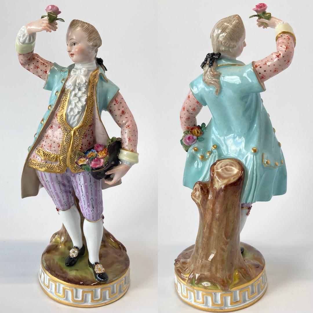マイセン 人形 フィギュリン 「花を摘む男性」1級品　ガーデナー　アンティーク