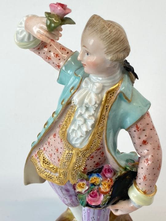マイセン 人形 フィギュリン 「花を摘む男性」1級品　ガーデナー　アンティーク