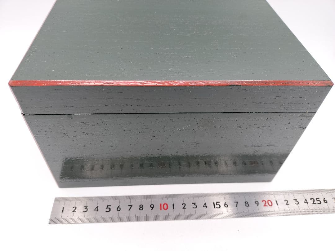 c861 茶箱 青漆 爪紅 紙箱 茶道具 古物