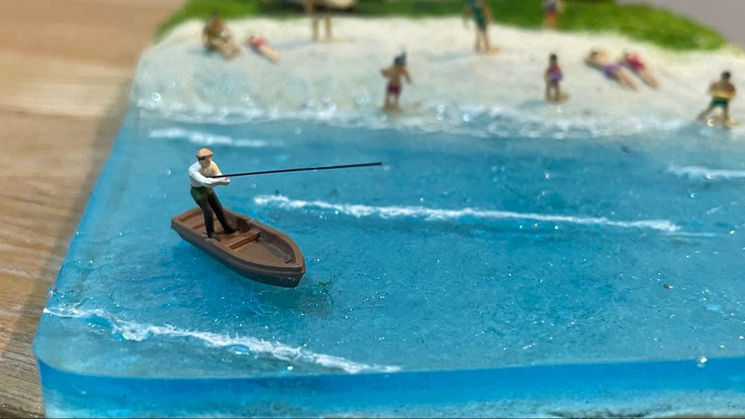 美しい海と砂浜　レジン　ジオラマ