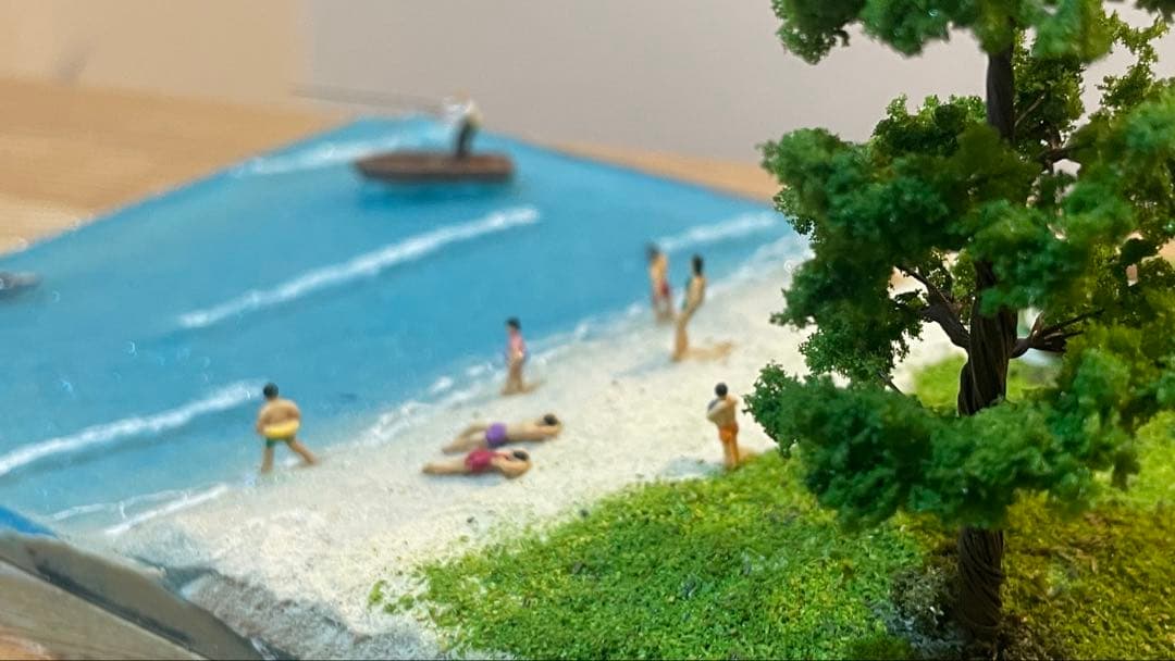 美しい海と砂浜　レジン　ジオラマ