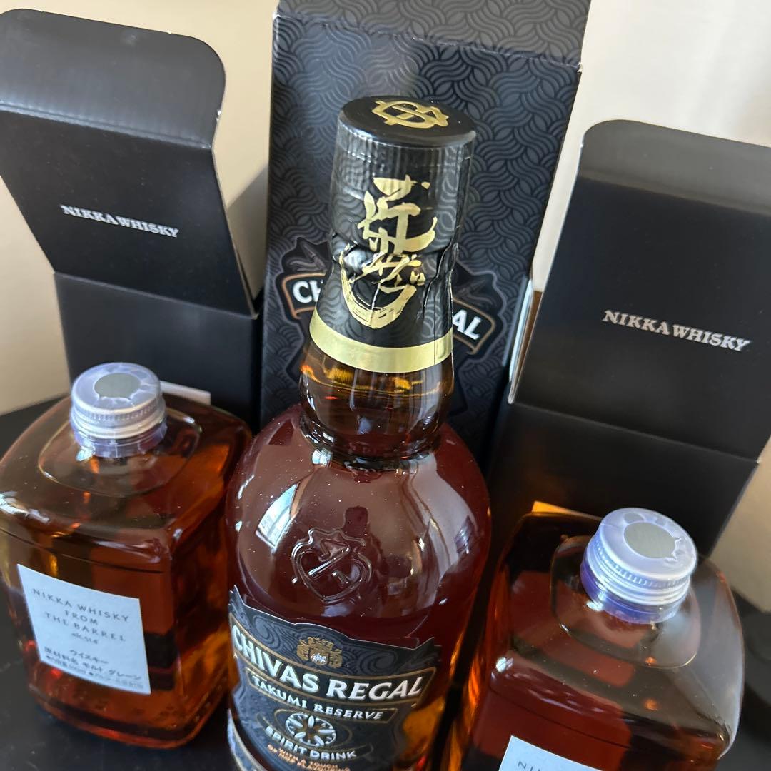 ニッカフロムザバレル2本とシーバスリーガル匠リザーヴ12年の3本箱付きセット