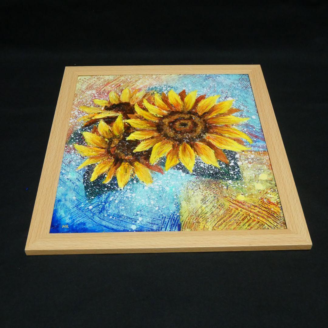油絵 油彩 油彩画 絵 絵画【向日葵】