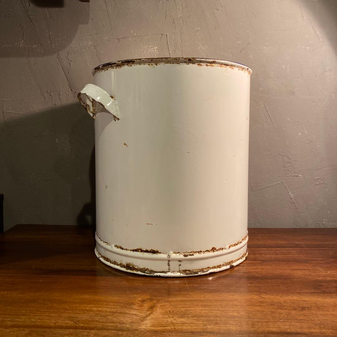 昭和レトロ マルキ味噌 ホーロー缶 ゴミ箱 シャビー 古道具 ヴィンテージ