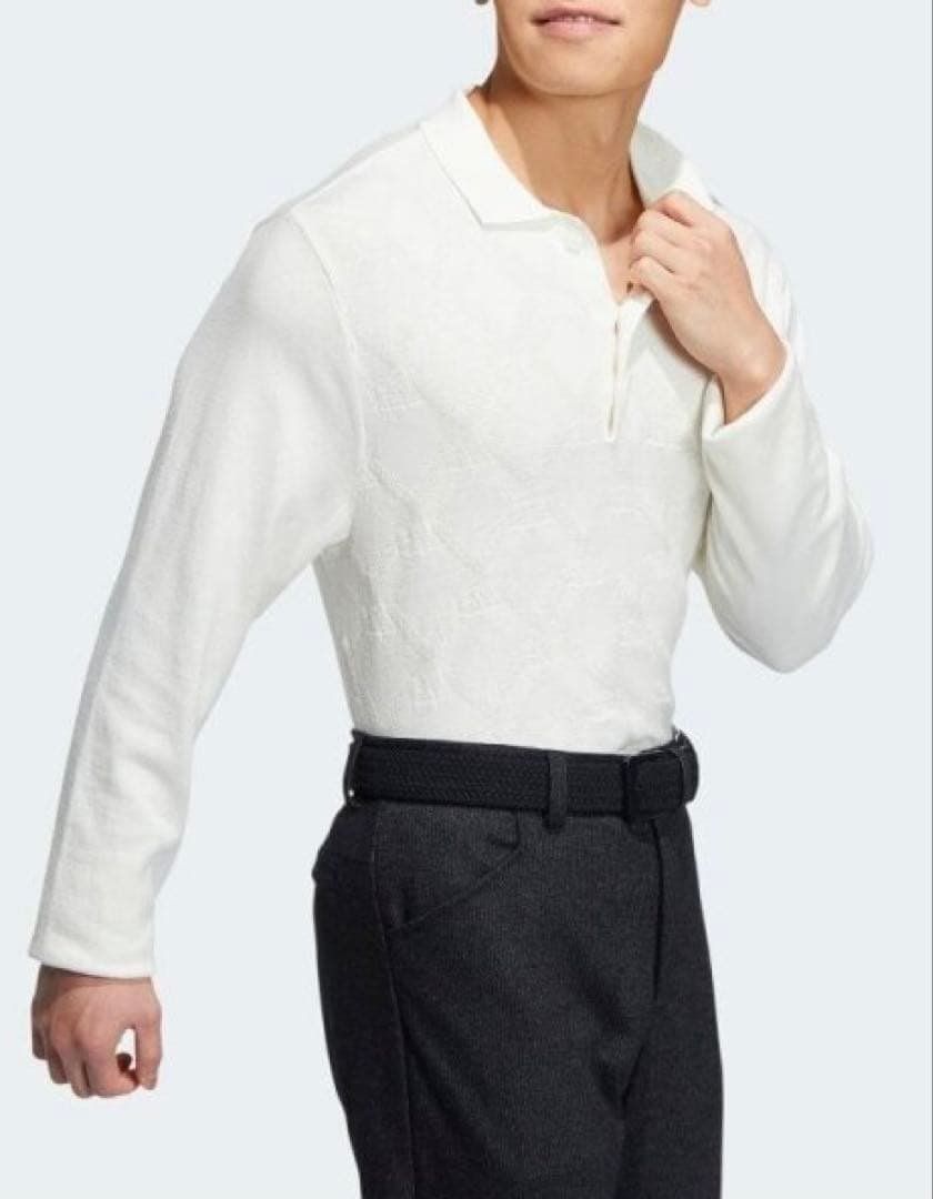 送料無料 新品 adidas GOLF アーガイル柄セーター ポロ M WT