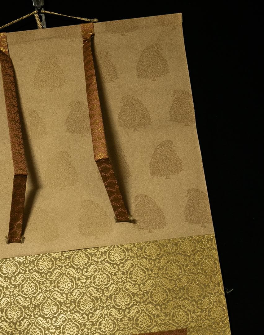 掛軸-1734　高野山　亀山弘応　「和光同塵」　共箱　二重箱　紺紙金泥