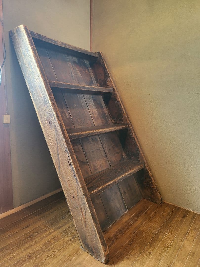 木製 階段　4段　古民家　飾り棚　展示台　什器　アンティーク