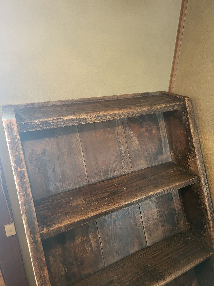 木製 階段　4段　古民家　飾り棚　展示台　什器　アンティーク