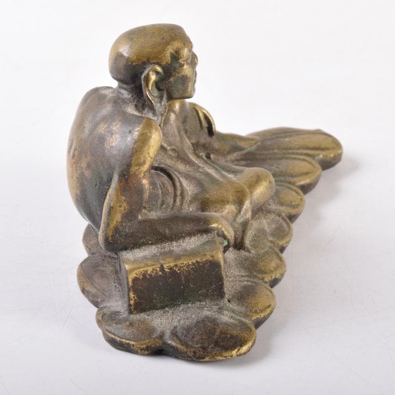 中国　古銅鍍金　達磨像　仏像　紙鎮　置物　C　7034