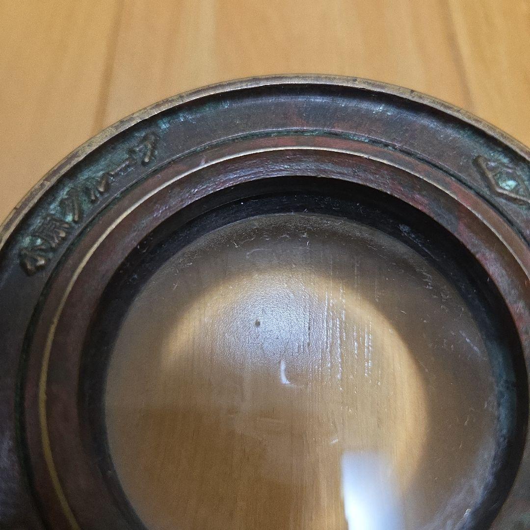 真鍮製？のアンティークな珍品　拡大鏡とフリーカップ2点セット➕️オマケ付き