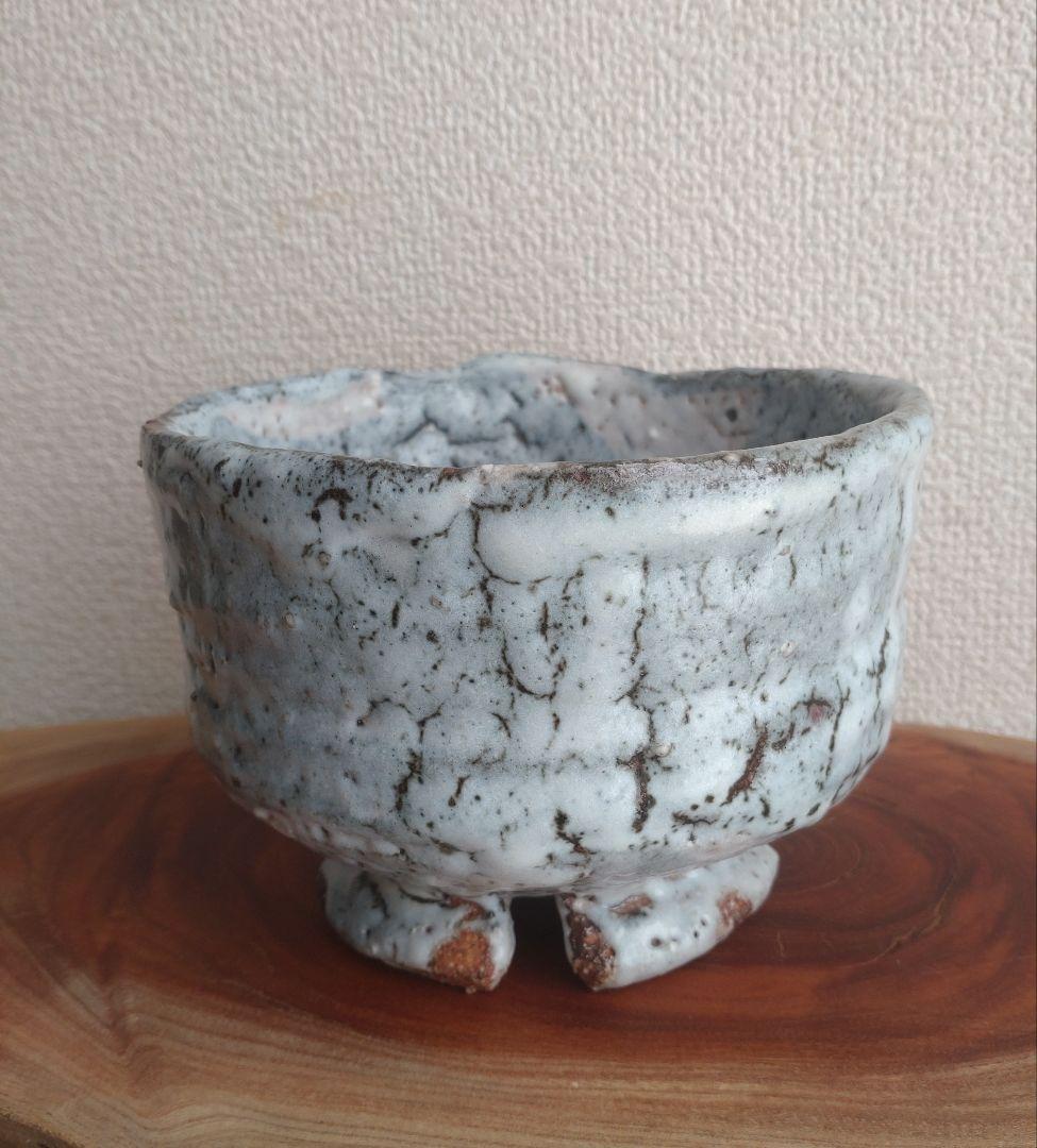 龍南 大振割高台茶碗 『氷壁』冬 共箱 茶道具 鬼萩