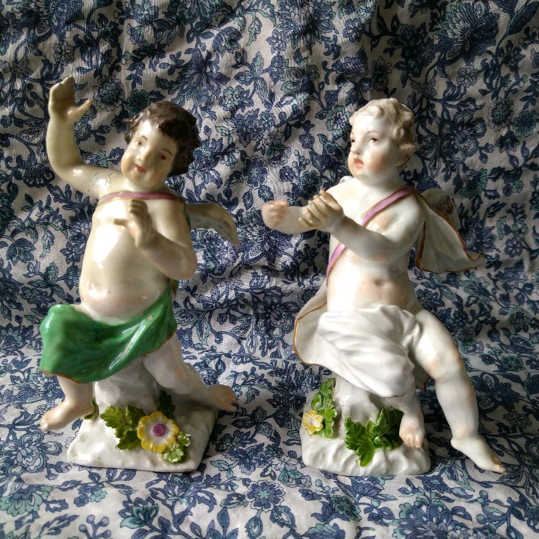 ✤マイセン(Meissen)フィギュリン天使2体セット✤