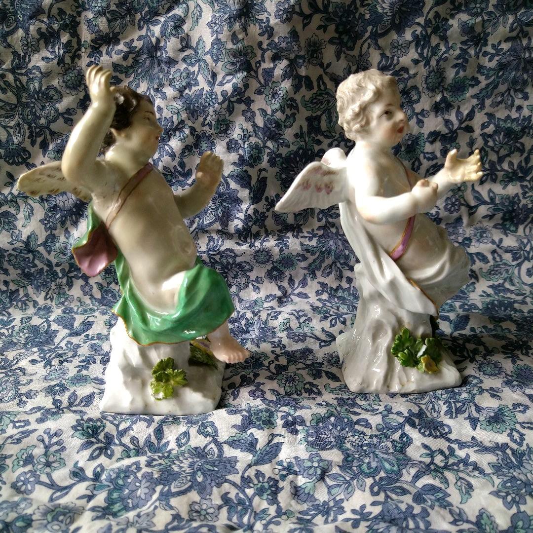 ✤マイセン(Meissen)フィギュリン天使2体セット✤