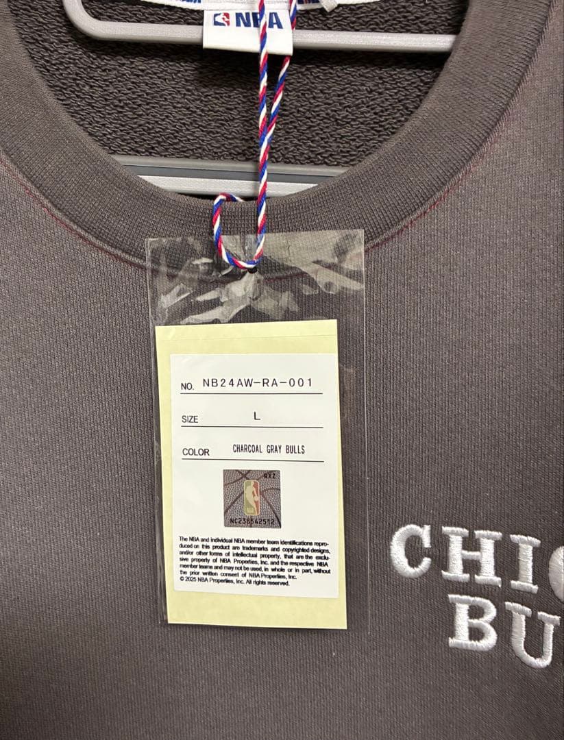 【新品タグ付】NBA シカゴ・ブルズ スウェット チャコールグレー