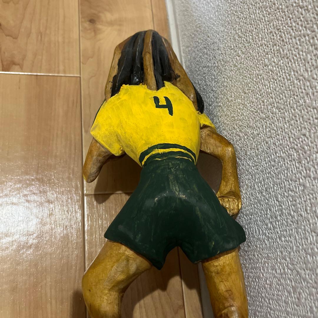 ジャマイカ　レゲエ　サッカー 木彫り　ボブマーリー ラスタ　90s