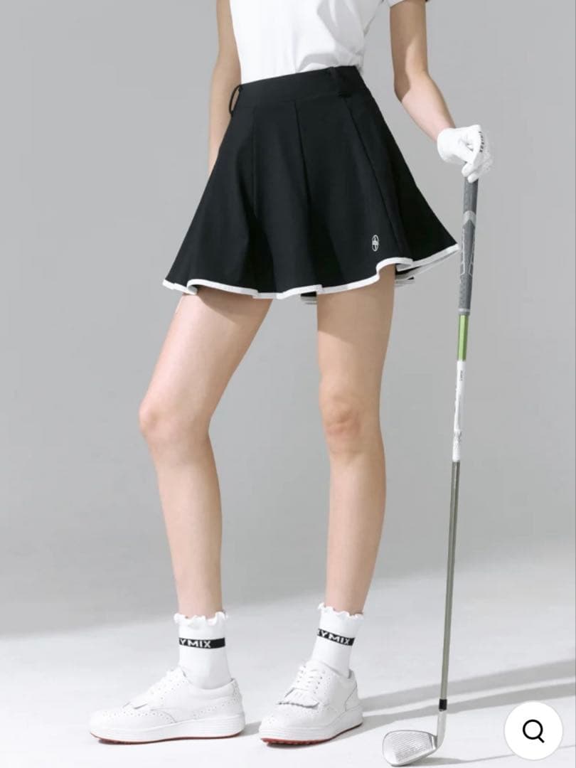 XEXYMIX 配色ライン入り フレアスカート インナーパンツ付き