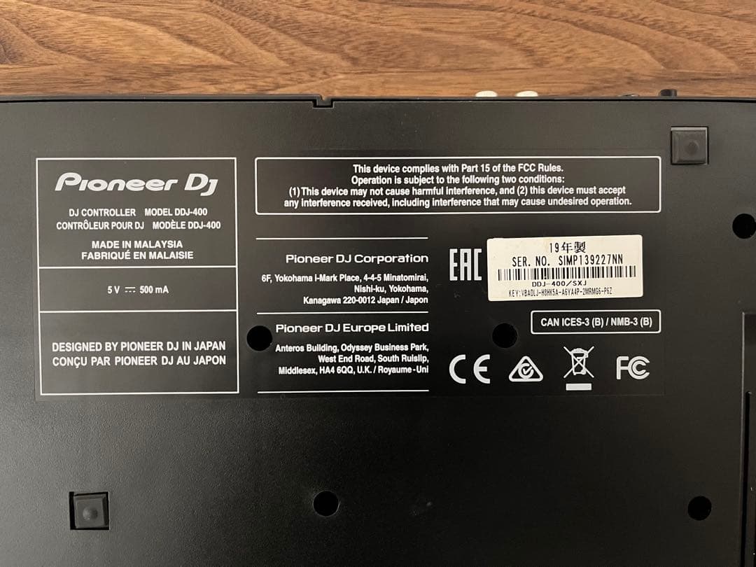 【美品】Pioneer DJ DDJ-400 2019年製 付属品あり