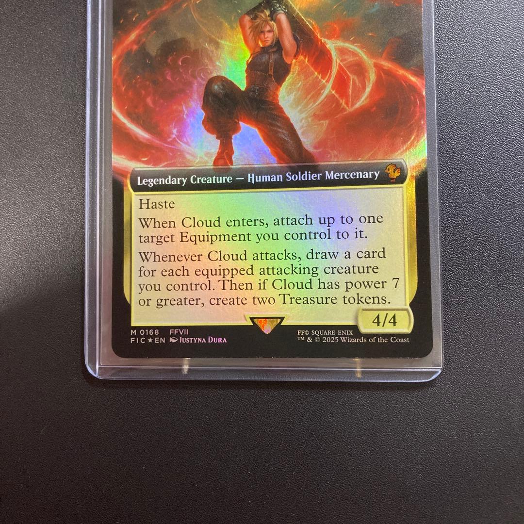 MTG FF 元ソルジャー、クラウド 拡張アート foil 神話レア 英語版