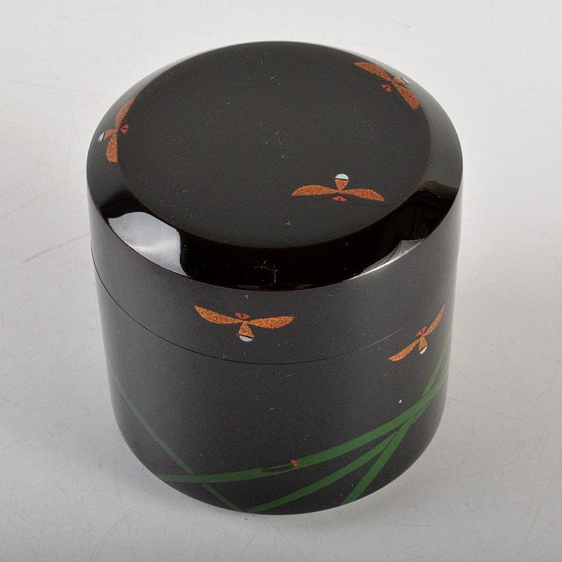 茶道具　中村宗悦作　即中斎好　螺鈿装飾　蛍早苗　雪吹棗　共箱　V　6286