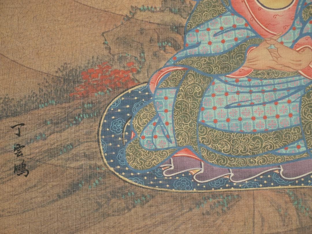 明時代 肉筆保證　掛け軸　捲り 古董品古美術 BD823C11-4