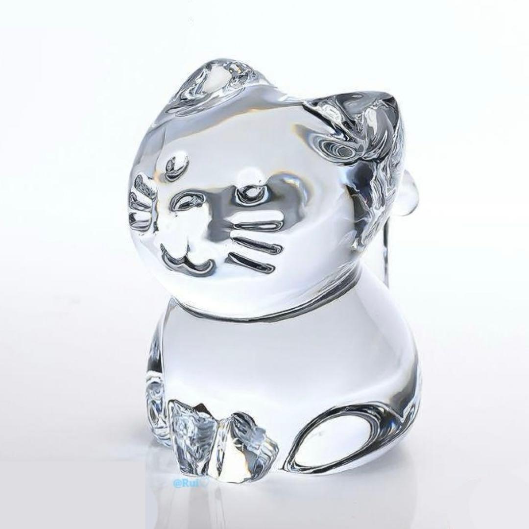 新品 美品 希少 バカラ クリスタルガラス ミニマルズ キャット フィギュリン