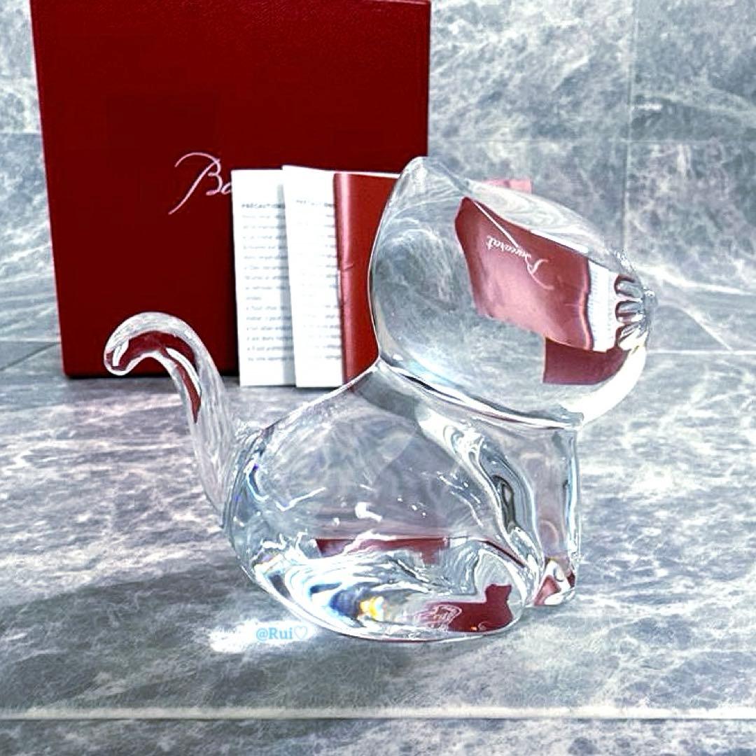 新品 美品 希少 バカラ クリスタルガラス ミニマルズ キャット フィギュリン