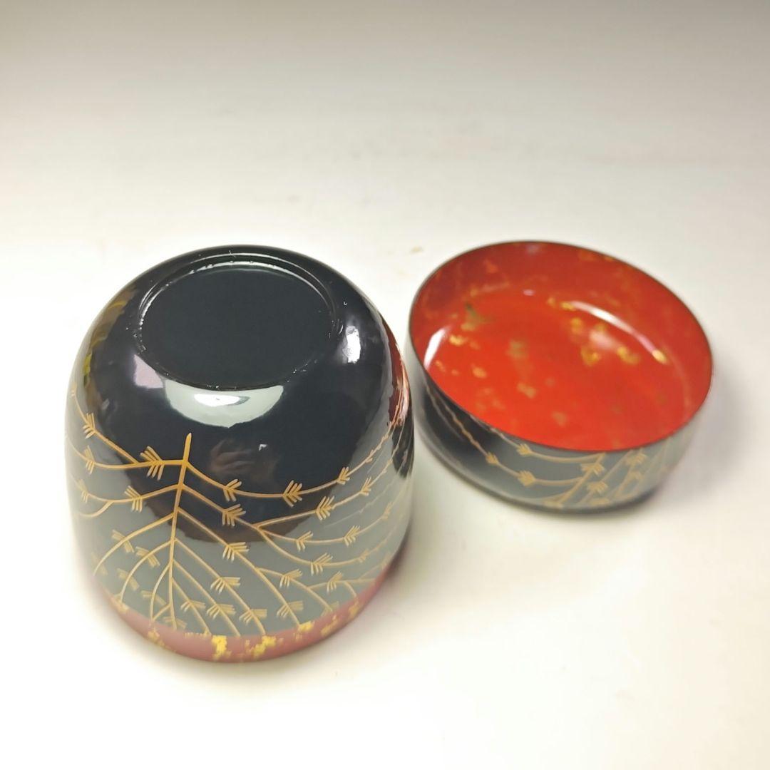 ウ262 棗『熊谷秀穂』『即中斎好　芽張柳蒔絵　大棗　共箱』漆塗　茶道具