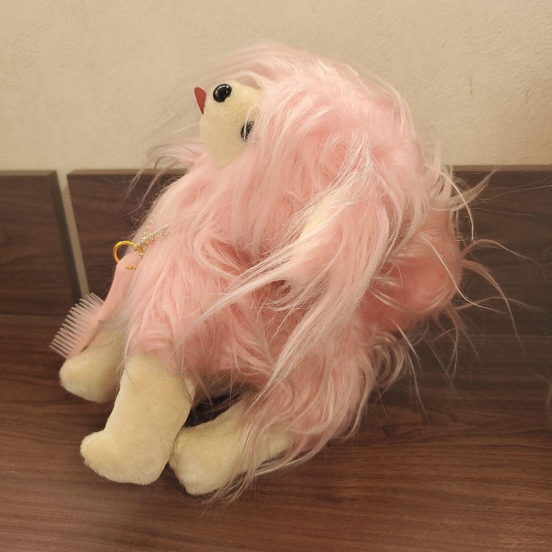 ☆ お手入れワンちゃん ぬいぐるみ ピンク 昭和レトロ 犬 ファンシー