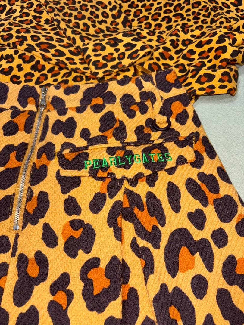 （美品）パーリーゲイツ、レオパード柄、ヒョウ柄シリーズ、セットアップ、上0下00