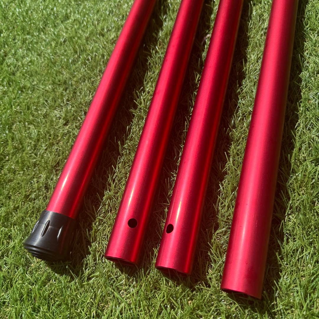 未使用級　スノーピーク　ウィングポール280+240 2本セット　レッド