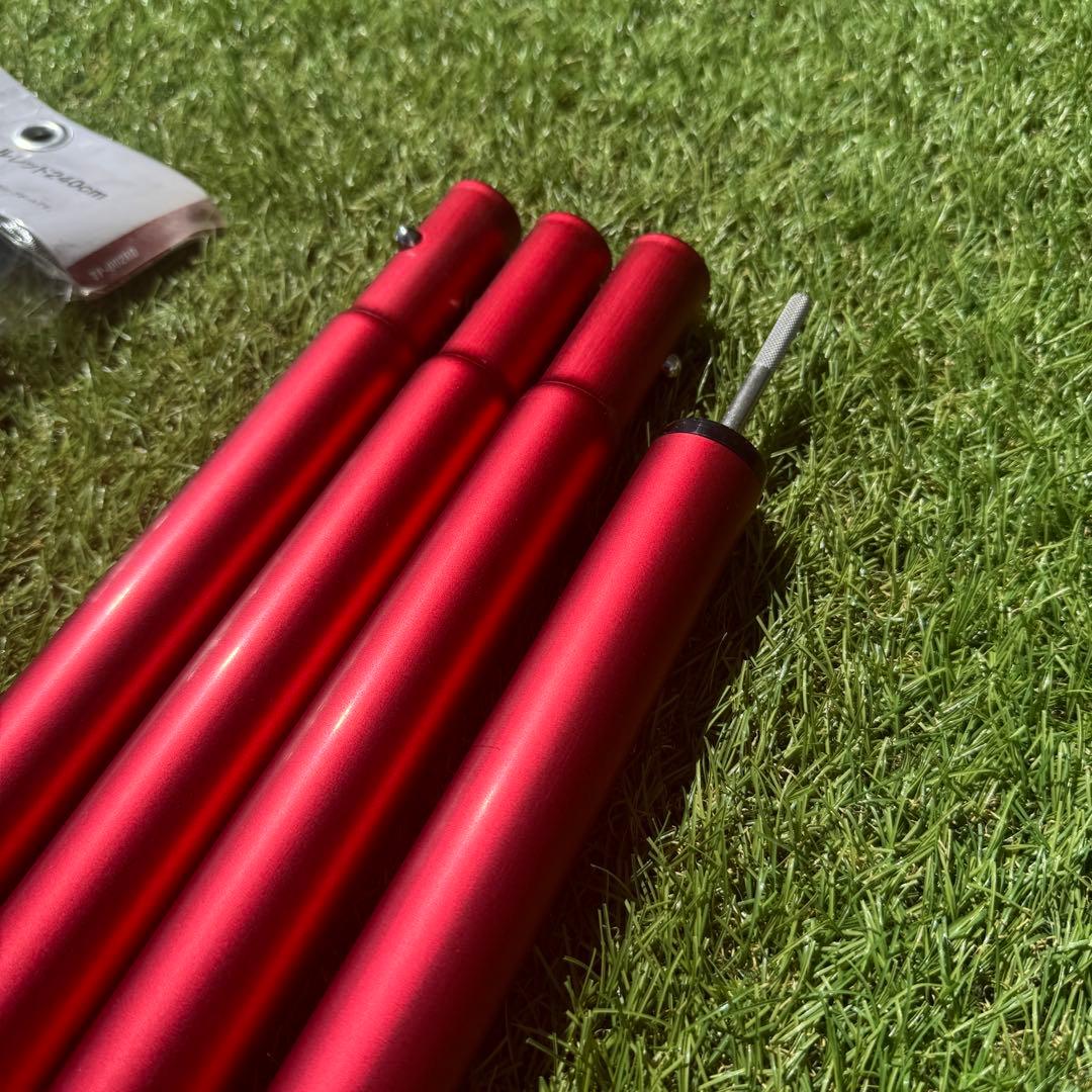 未使用級　スノーピーク　ウィングポール280+240 2本セット　レッド