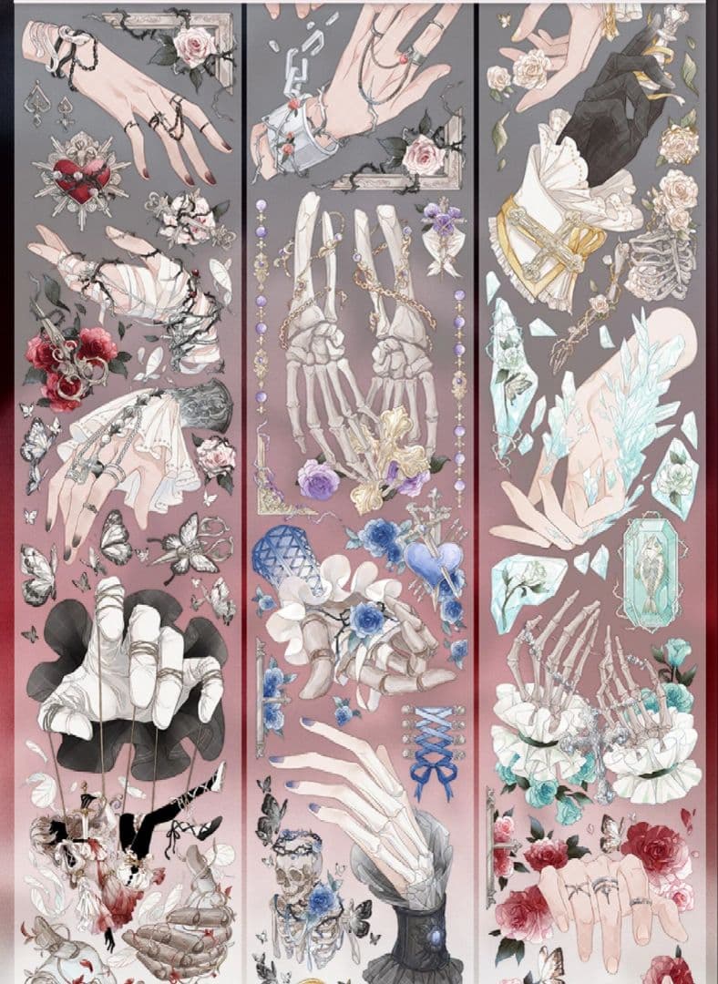 切売 862★ 海外 マスキングテープ マステ PET 装飾 人物 手 贝壳光