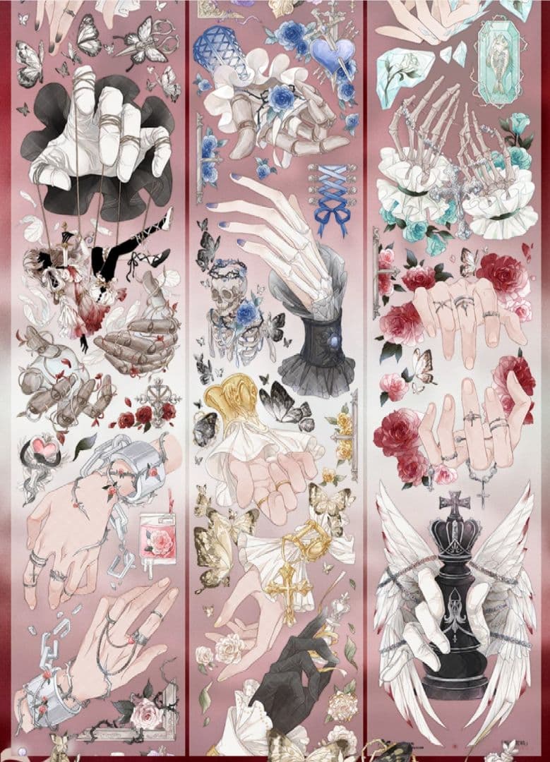 切売 862★ 海外 マスキングテープ マステ PET 装飾 人物 手 贝壳光