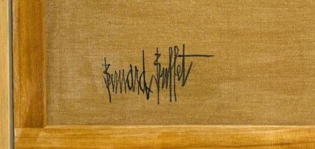 ベルナール•ビュッフェ　クラシックカー リトグラフ　サイン有り