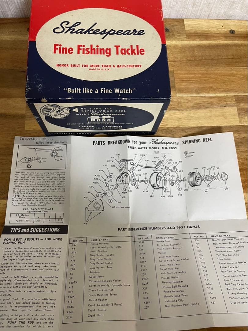 龍*様 【希少】シェイクスピア　スピニングリール 2052NL 箱、説明書付