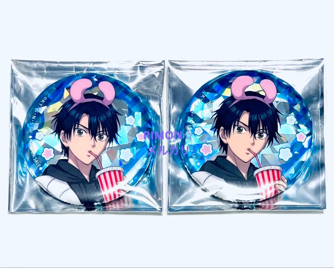 新テニ テニプリ 越前リョーマ コスモワールド ホログラム缶バッジ