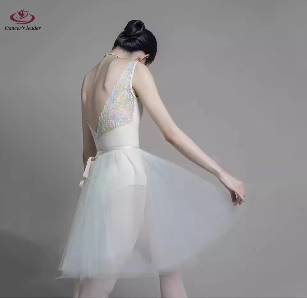 Dancer's leader レースレオタード バレエ ライムイエロー S